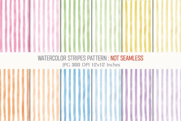 Download Watercolor Stripes Pattern Digital Paper - Pattern Collection