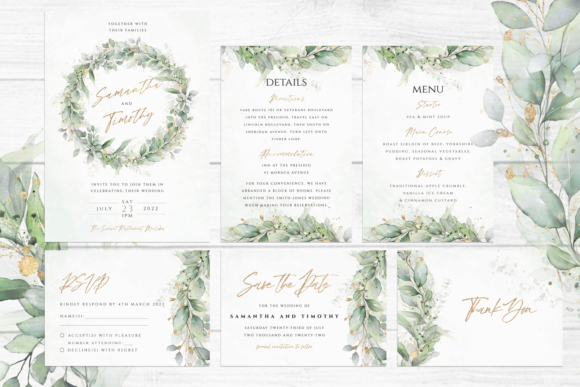 Download Eucalyptus Wedding Invite Suite - Wedding invite Collection