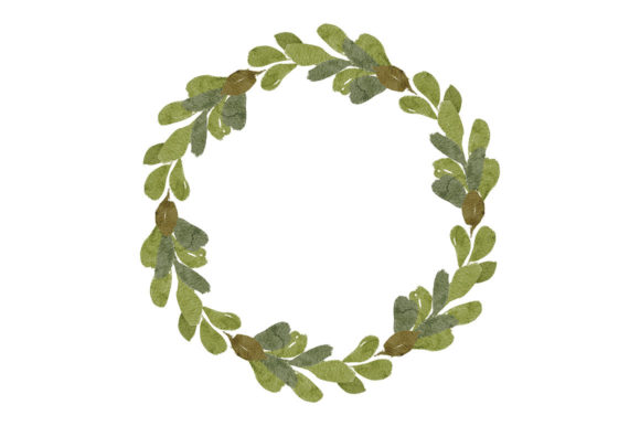 Download Leaf Foliage Circle Frame Watercolor - Foliage Collection