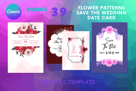 Download Flower Patterns Save the Date Card - Pattern Collection