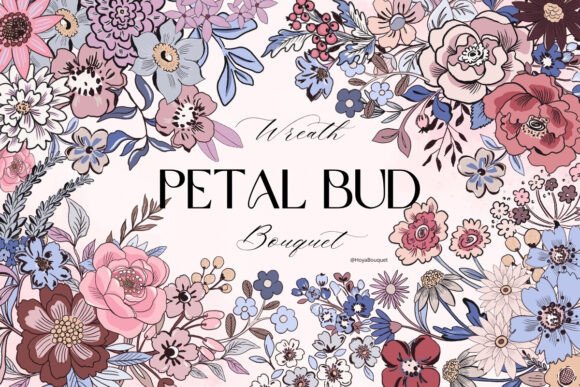 Download Petal Bud Wreath Bouquet Template Tag - Bouquet Collection