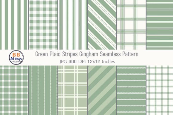 Download Green Plaid Stripe Gingham Pattern Paper - Pattern Collection