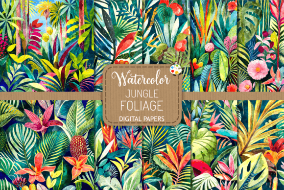 Download Jungle Foliage - Watercolor Backgrounds - Foliage Collection