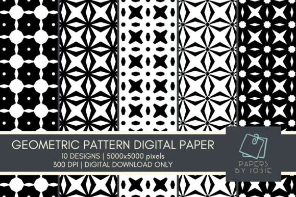 Download Black and White Geometric Pattern Paper - Pattern Collection