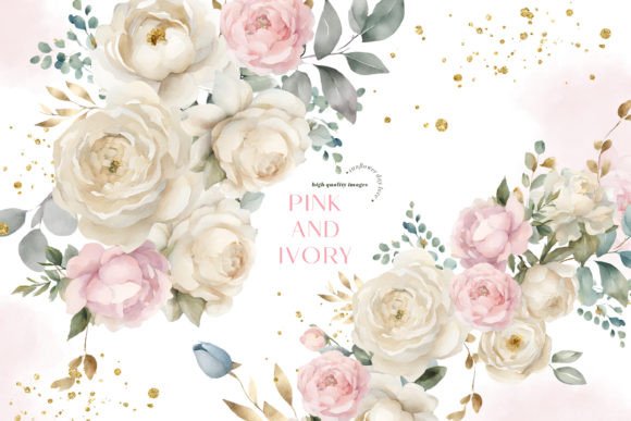 Download Pink Ivory Flowers Bouquets Clipart - Bouquet Collection