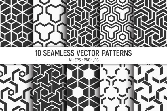 Download 10 Seamless Geometric Vector Patterns - Pattern Collection