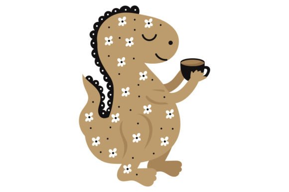 Download T-Rex Holding a Cup of Tea - Scandinavian Style - Style Collection