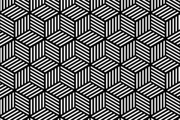 Download Geometric Cube Black White Pattern - Pattern Collection