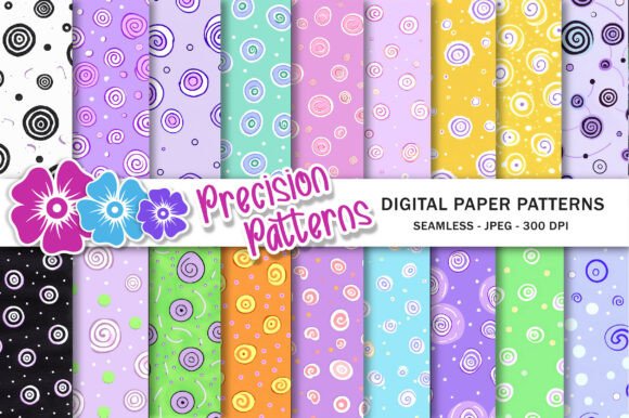 Download Swirl Dot Purple Patterns Bundle - Pattern Collection