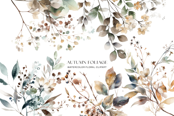 Download Watercolor Fall Foliage Clipart Set - Foliage Collection