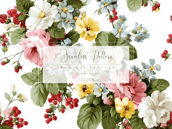 Download Vintage Floral Seamless Pattern PNG with Background - Pattern Collection