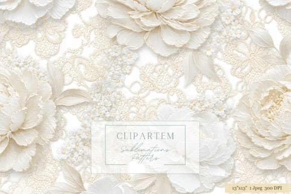 Download White Peony Lace Floral Pattern - Pattern Collection