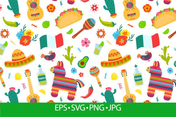 Download Mexican Elements Seamless Pattern. - Pattern Collection