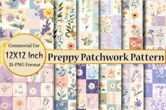Download Preppy Floral Patchwork Seamless Pattern - Pattern Collection