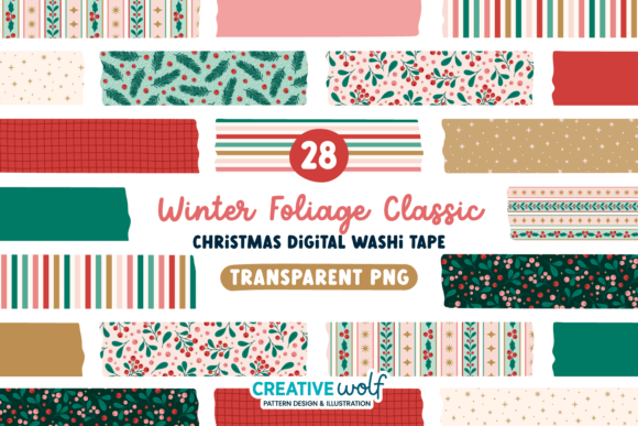 Download Winter Foliage and Berries Washi Tapes - Foliage Collection