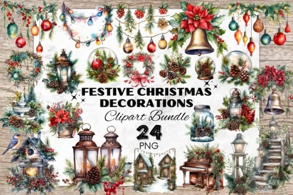 Download Beautiful Christmas Decoration Elements - Decoration Collection