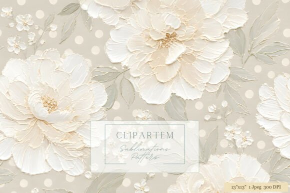 Download White Peony Polka Dot Floral Pattern - Pattern Collection
