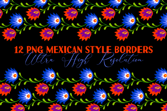 Download Mexican Style Floral Border PNG Clipart - Style Collection